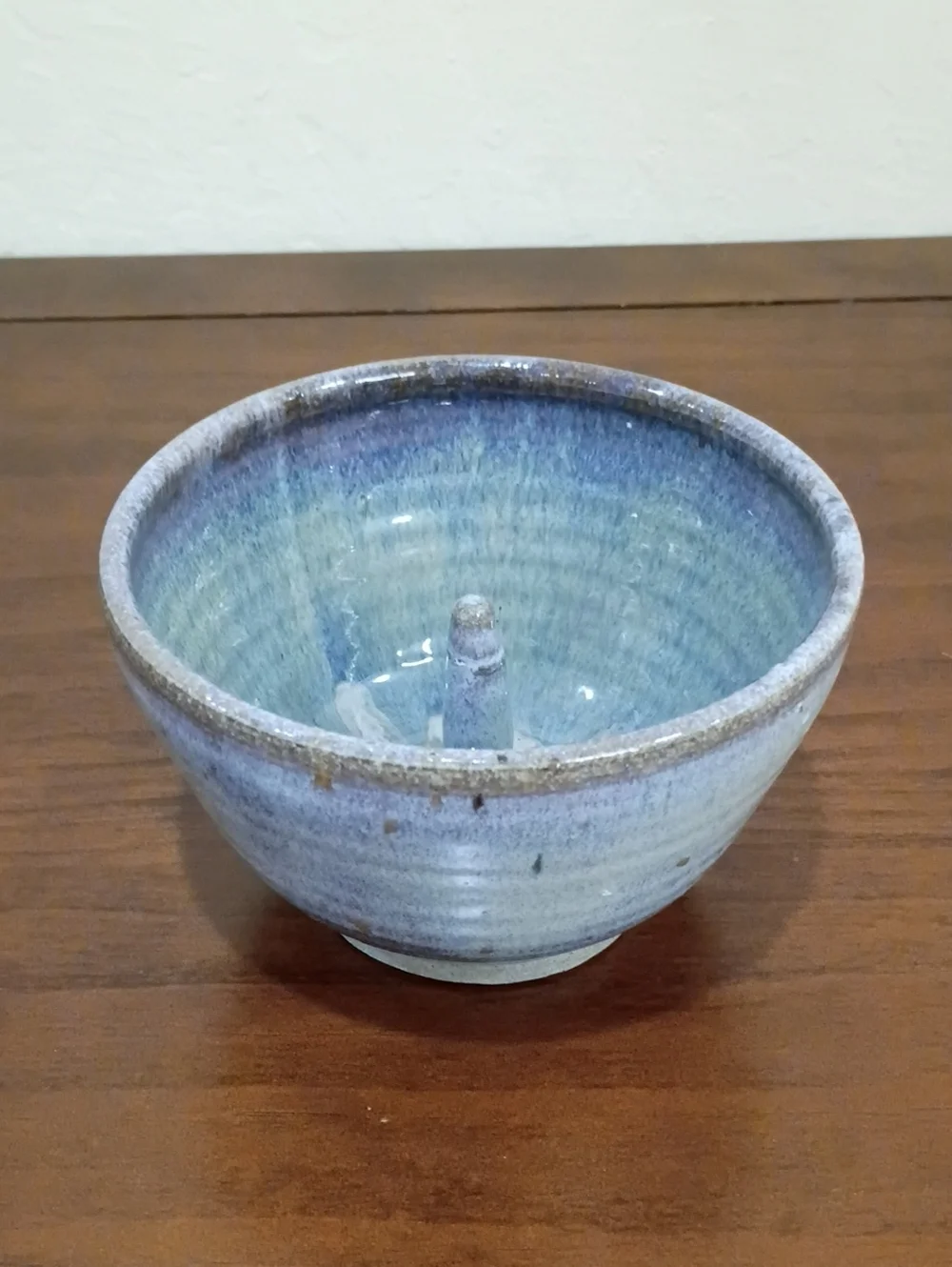 Blue Glazed Pottery Apple Baker - Vintage!